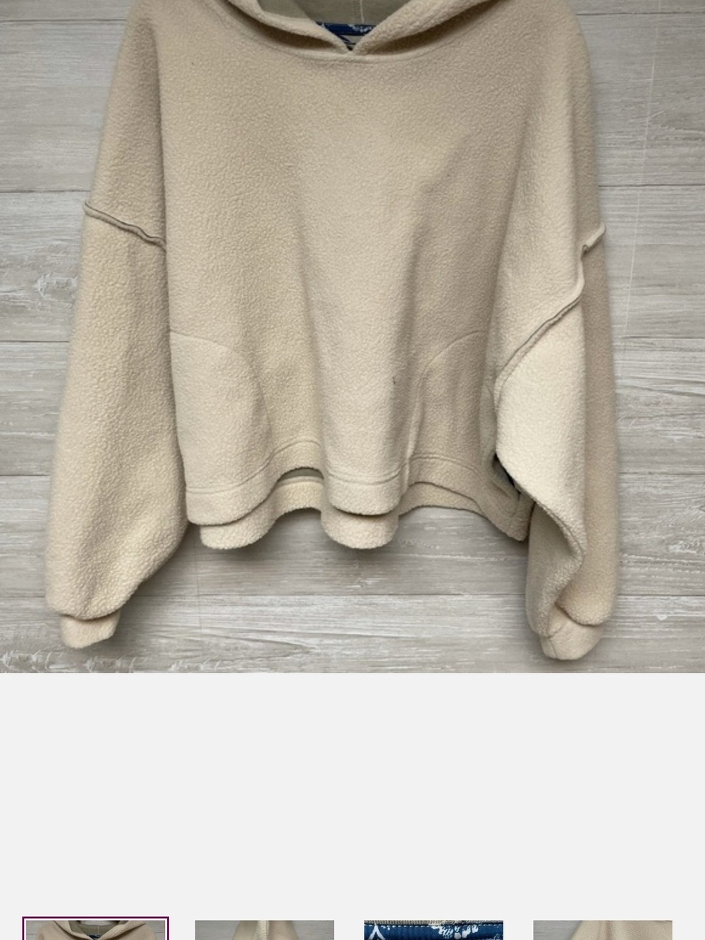 We The Free Cream Hooded Fleece Pullover